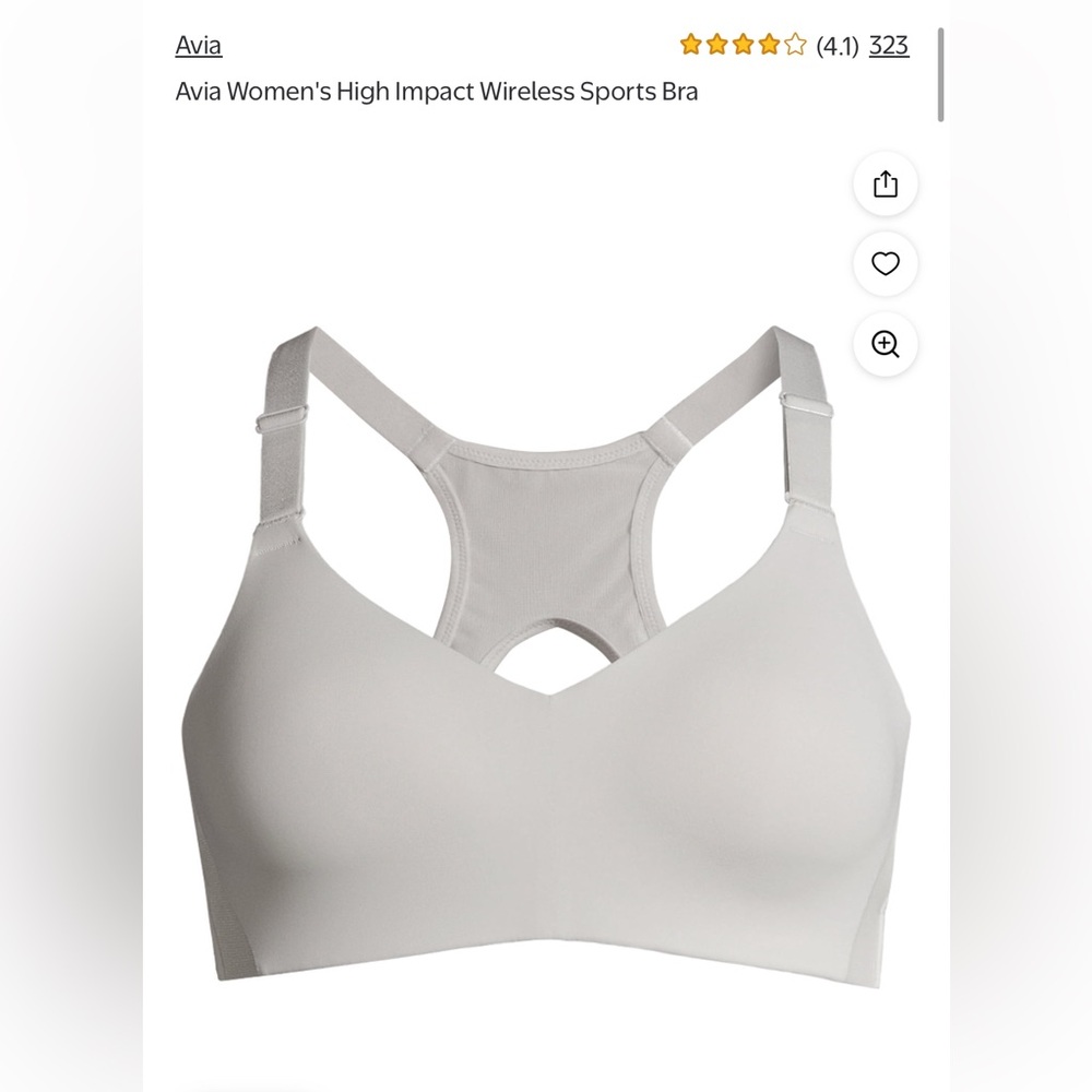 Avia Light Gray Racerback Bra- XXXL D-DD